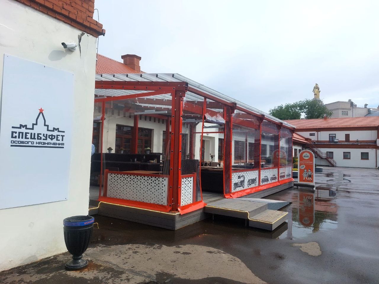 ПВХ шторы для летней террасы кафе в Жуковском